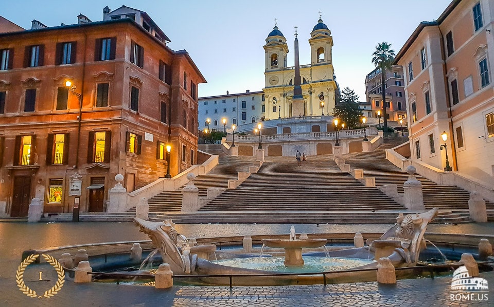 Spanish Steps and Trinità dei Monti church in Rome