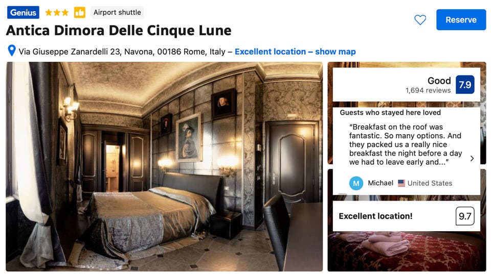 Room at Antica Dimora delle Cinque Lune near Piazza Navona