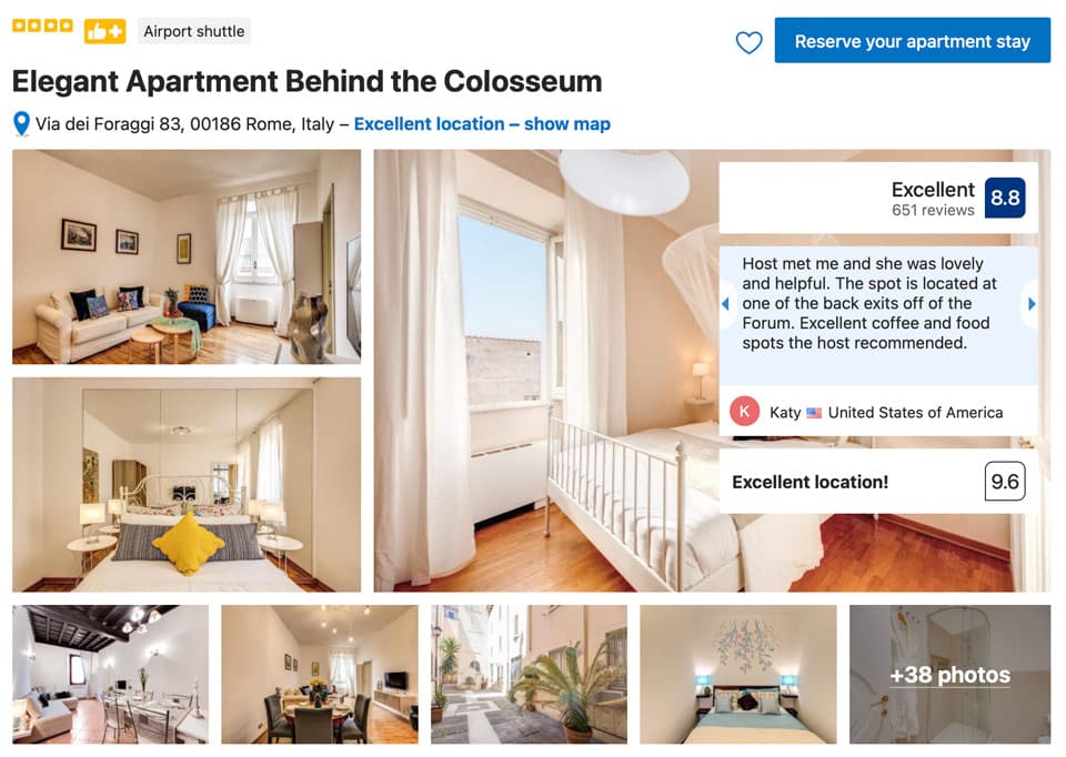 Apartment Behind the Colosseum near Roman Forum in Rome