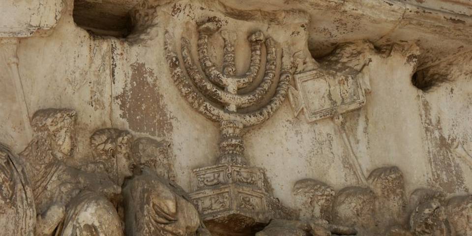 Arch of Titus details Roman Forum in Rome