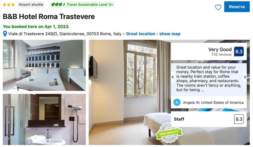 Guest room at B&B HOTEL Roma Trastevere