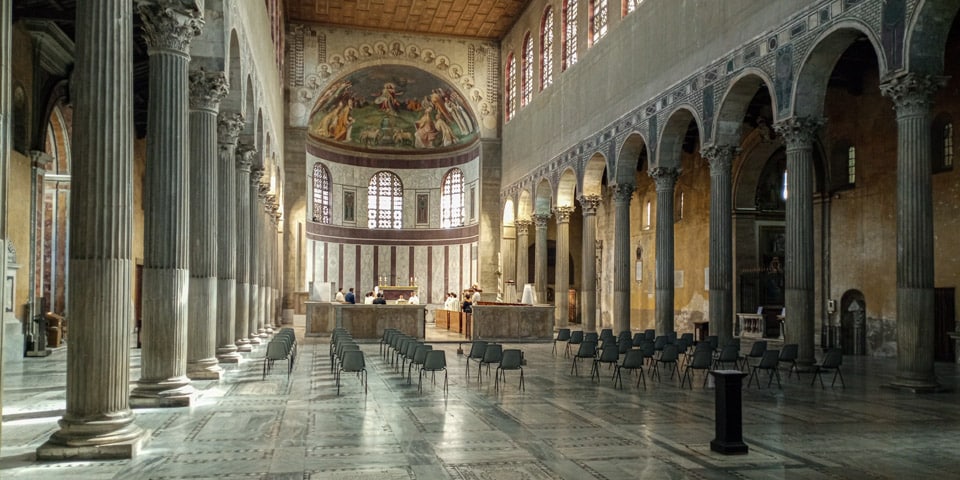 Interior of the 5th-century Basilica di Santa Sabina
