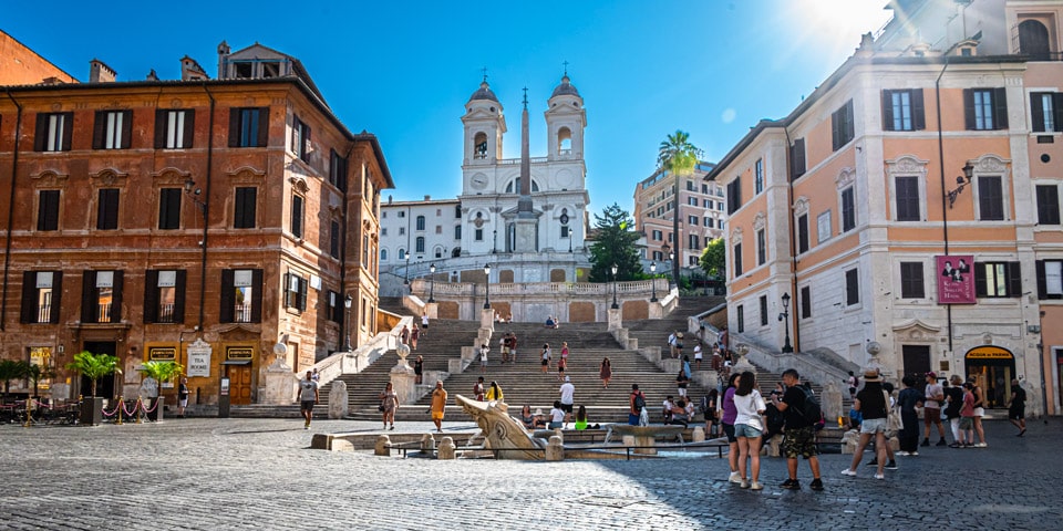 Boat Fountain at the foot of the Spanish Steps in Rome
