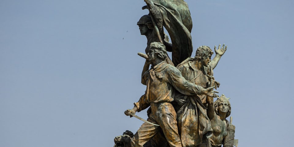 Bronze Sculptures of Italian Patriots on the Altar of the Fatherland in Rome