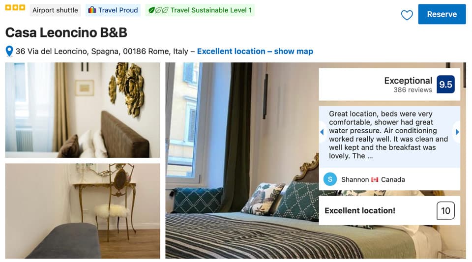 Guest room at Casa Leoncino B&B in Rome's historic centre