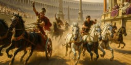 Chariot racing in the Circus Maximus Ancient Rome