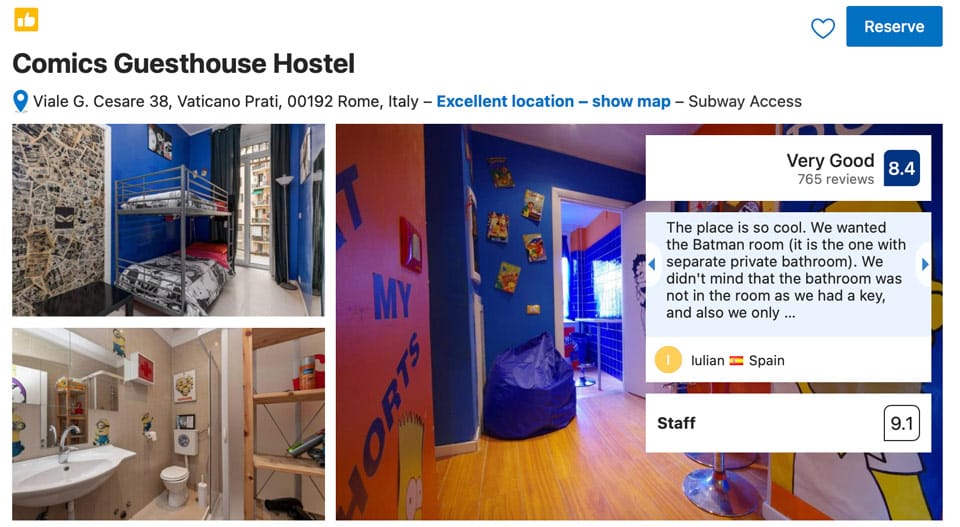 Comic-themed room at Comics Guesthouse
