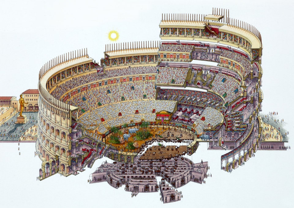 Construction of the Colosseum in Rome