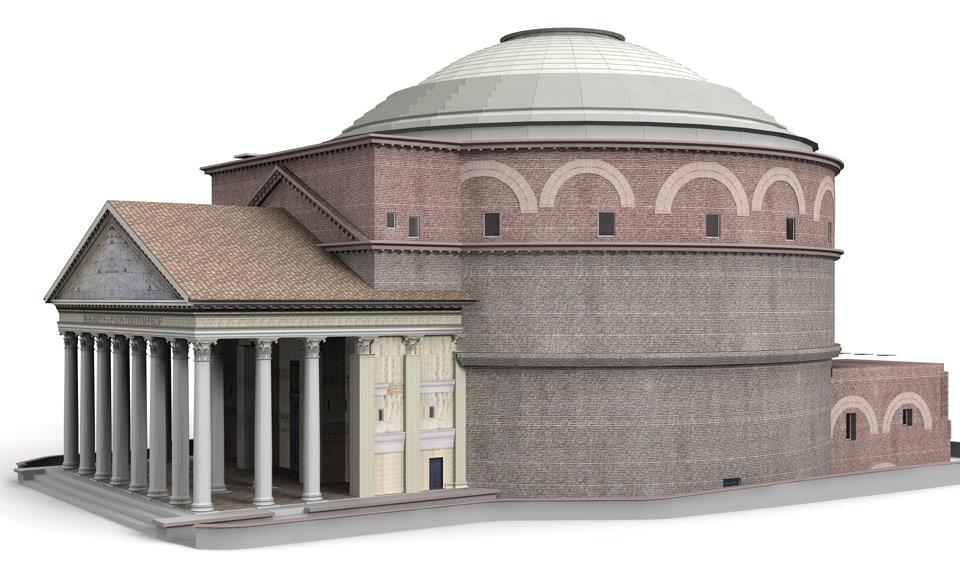 Construction of the Pantheon in Rome 3d model
