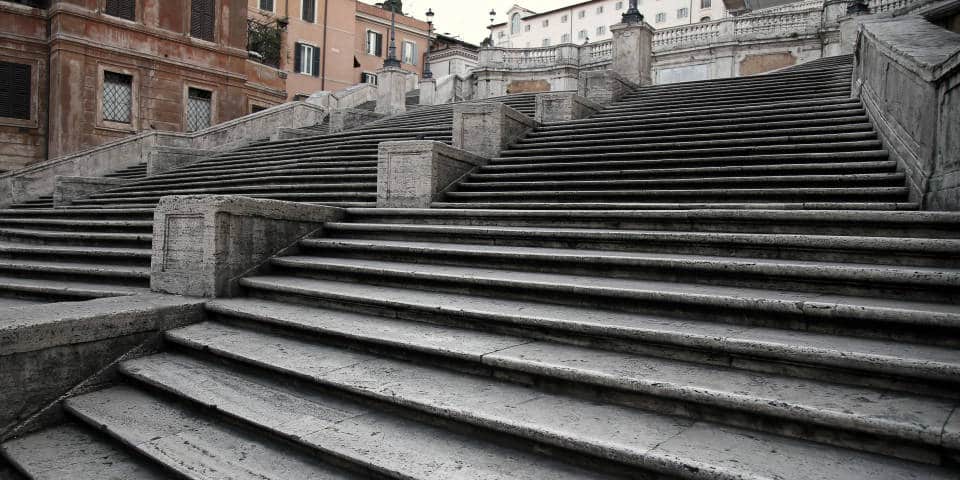 Construction of Spanish Steps in Rome