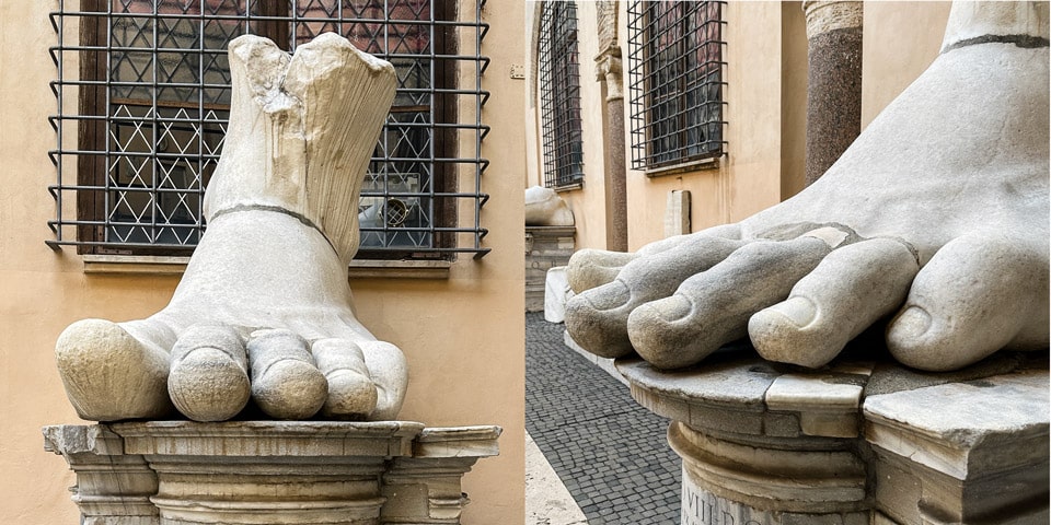 Marble foot from the Colossus of Constantine in the Capitoline Museums