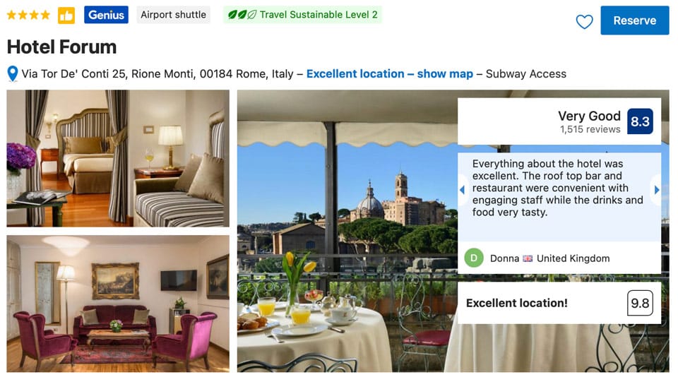 Hotel Forum Near The Colosseum in Rome