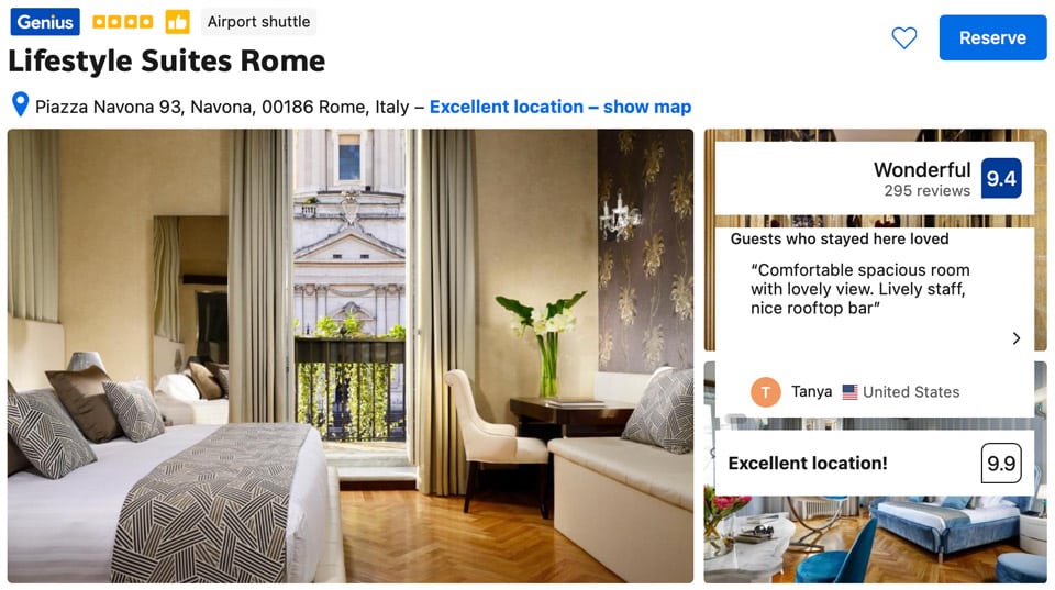 Lifestyle Suites Rome overlooking Piazza Navona