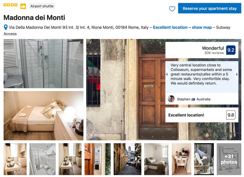 Madonna dei Monti Apartments near Roman Forum in Rome