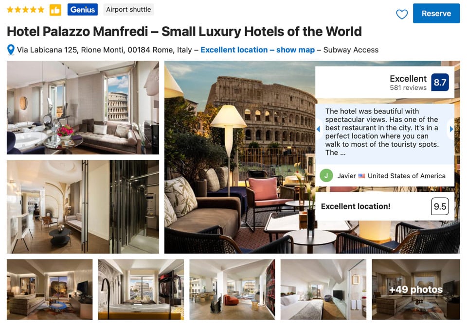 Palazzo Manfredi Hotel Near The Colosseum in Rome