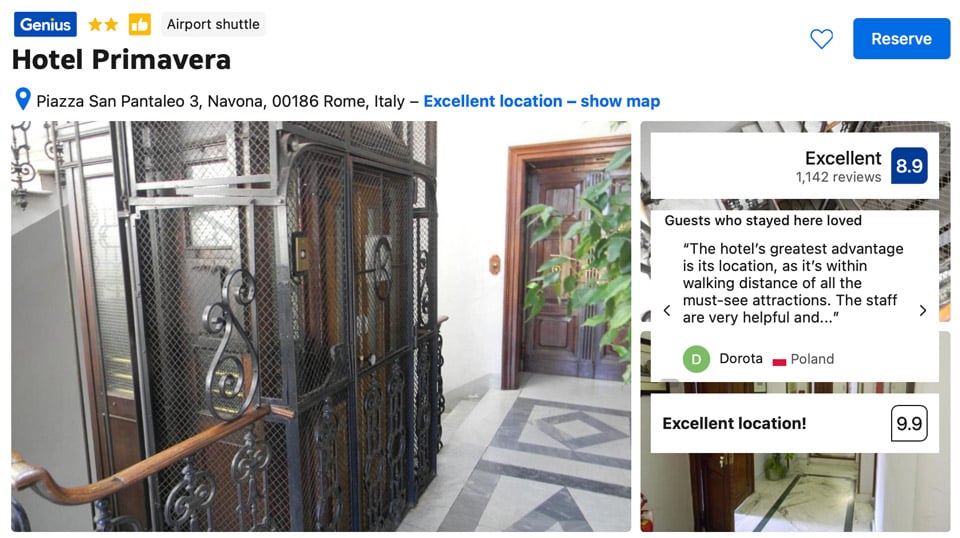 Room at Hotel Primavera near Piazza Navona