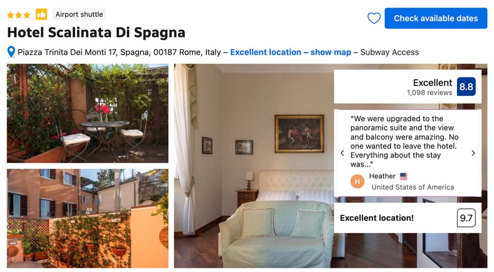 Scalinata Di Spagna best hotel in Rome with the view of Spanish Steps