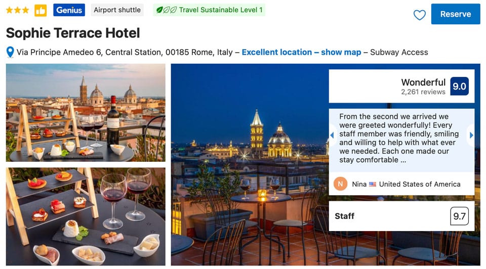 Room at Sophie Terrace Hotel near Termini station