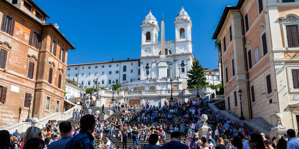 Spanish Steps and Trinita dei Monti Church in Rome
