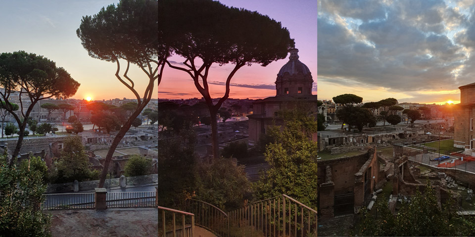 Sunrise View of the Forum of Caesar and Trajan