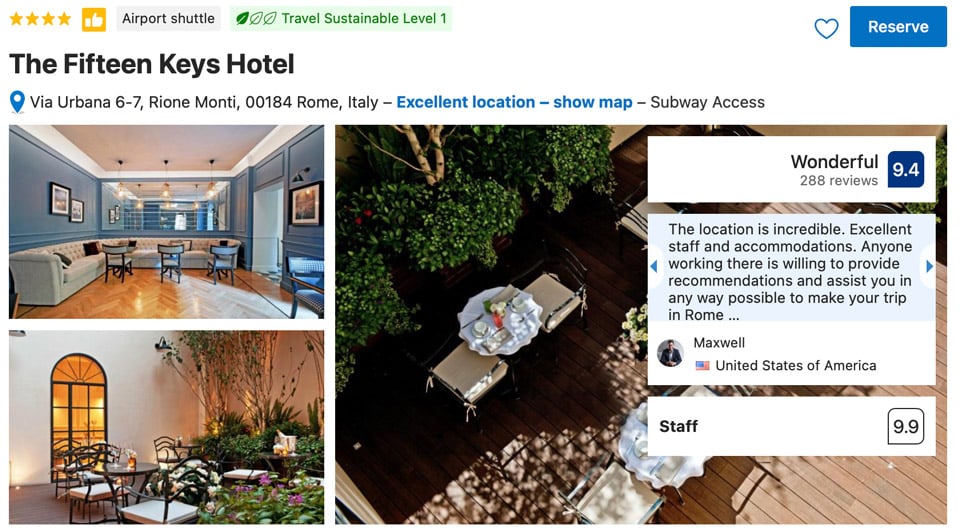 The Fifteen Keys Hotel near Termini Station Rome