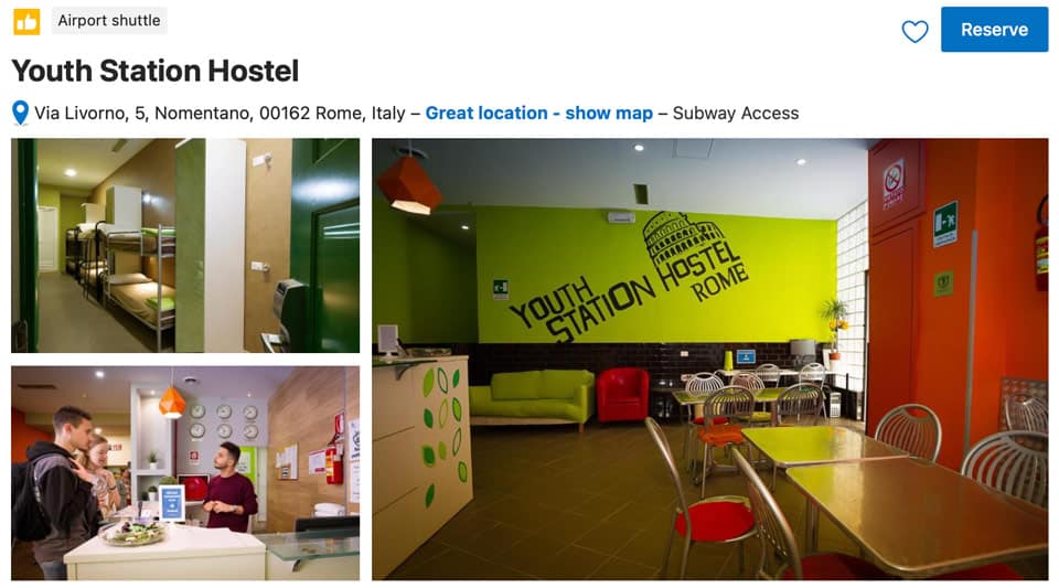 Shared room at Youth Station Hostel near Piazza Bologna