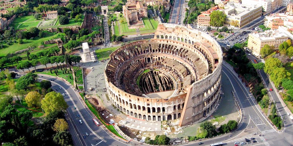External view of the Roman Colosseum