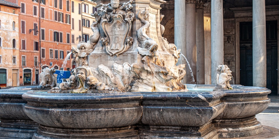 Fountain of the Pantheon stone basin piazza della Rotonda Fountain of the Pantheon stone basin Piazza della Rotonda