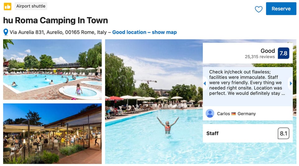Outdoor pool at hu Roma Camping in Town
