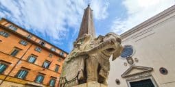 Minerva Obelisk on Bernini's elephant in Piazza della Minerva, Rome