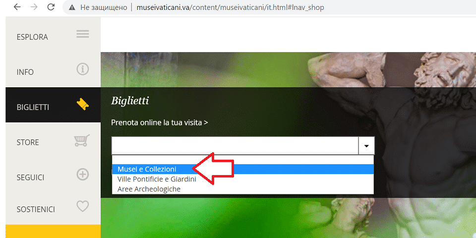 How to buy the ticket to the Vaticam Museums on the official website