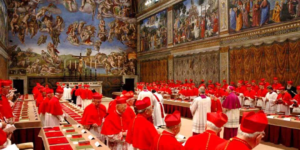 papal conclave, meeting of the College of Cardinals in Sistine Chapel