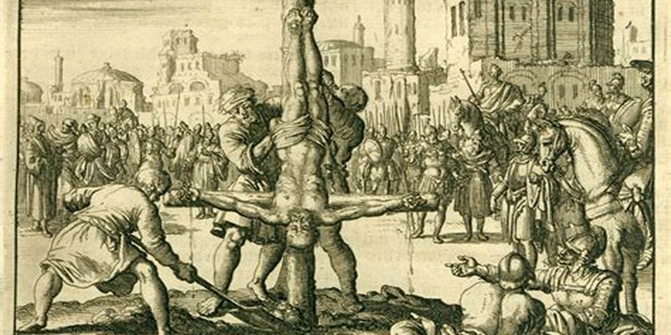the crucifixion of st Peter in Rome 64 AD